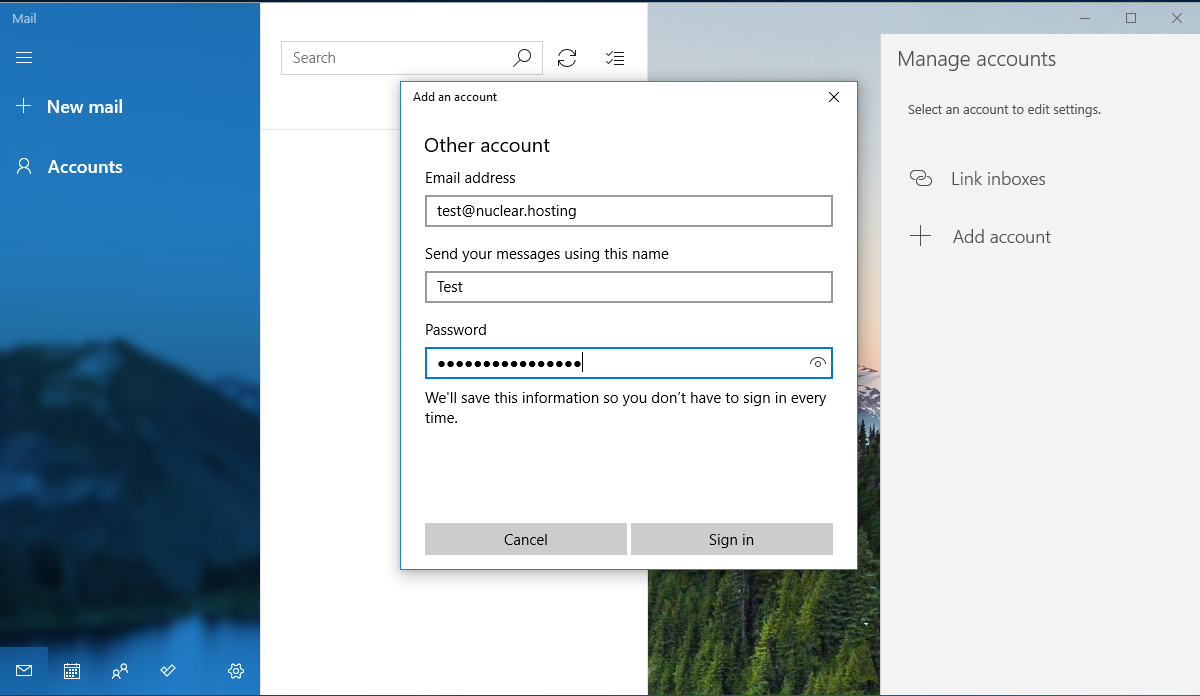 Windows Mail Configuration